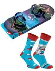 QUANTITY OF ASSORTED ITEMS TO INCLUDE RAINBOW SOCKS- WOMEN MEN SNOWBOARD FUNNY SOCKS - NOVELTY GIFT FOR WINTER SPORTS FAN- 1 PAIR - SIZE UK 4-7 EU 36-40 RRP £250: LOCATION - RACK E