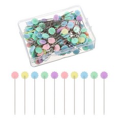 QUANTITY OF JOHANNA SEWING PINS,100 PCS FLAT HEAD QUILTING PINS OF FLOWER/BUTTON SHAPE WITH A STORAGE BOX ASSORTED COLORS PATCHWORK ACCESSORIES DRESSMAKING PINS FOR DRESSMAKER CRAFTS - TOTAL RRP £171