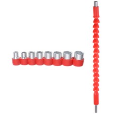 QUANTITY OF ASSORTED ITEMS TO INCLUDE SOURCING MAP FLEXIBLE DRILL BIT EXTENSION KITS, 9PCS 1/4" HEX SHANK SOCKET KIT TOOLS WITH RED FLEXIBLE EXTENSION BIT SHAFT RRP £38: LOCATION - RACK E