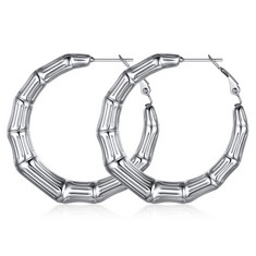 QUANTITY OF ASSORTED ITEMS TO INCLUDE FOCALOOK STAINLESS STEEL CHUNKY BAMBOO HOOP EARRINGS FOR WOMEN, TRENDY BIG ROUND LOOPS EARRINGS 40MM RRP £442: LOCATION - RACK E