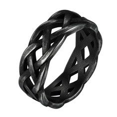 QUANTITY OF ASSORTED ITEMS TO INCLUDE RICH STEEL CELTIC RINGS FOR MEN VINTAGE STAINLESS STEEL THUMB RING IRISH JEWELLERY: LOCATION - RACK E