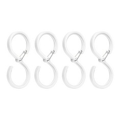 QUANTITY OF ASSORTED ITEMS TO INCLUDE SOURCING MAP 4 PCS S HOOKS PLASTIC HANGERS WITH BUCKLE FOR HANGING CLOTHES BAGS KEYS, WHITE: LOCATION - RACK E