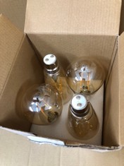 QUANTITY OF ASSORTED ITEMS TO INCLUDE FLAT LED EDISON BULB B22 VINTAGE LIGHT BULBS, DIMMABLE 7W FILAMENT BAYONET BULB, RETRO LAMP, ST64, 60W EQUIVALENT,WARM WHITE 2700K, AMBER GLASS, 4 PACK RRP £250: