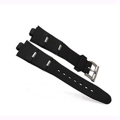 13 X GOZAR BLACK SILICA GEL WATCH BAND WATCH STRAP COMPATIBLE WITH BVLGARI WATCH -SILVER-24MM - TOTAL RRP £114: LOCATION - RACK F