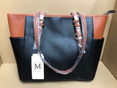 QUANTITY OF ASSORTED ITEMS TO INCLUDE WOMENS BLACK MISS LULU HANDBAG: LOCATION - RACK F