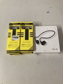 QTY OF ASSORTED ITEMS TO INCLUDE PRO AIR EARPHONES