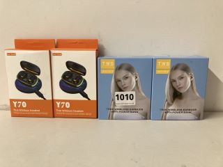 4 X ASSORTED ITEMS TO INCLUDE TWS TRUE WIRELESS EARBUDS WITH POWER BANK