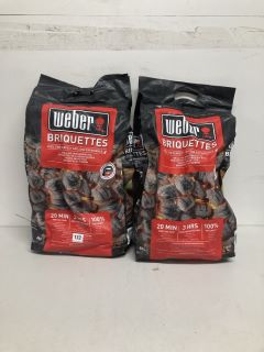 2 X WEBER BRIQUETTES FOR BBQS