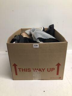 BOX OF ASSORTED FOOTWEAR IN VARIOUS SIZES AND DESIGNS