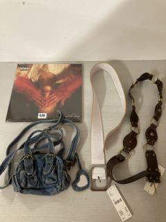 QTY OF ASSORTED ITEMS TO INCLUDE WOMEN'S WHITE BELT