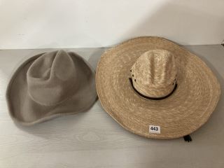 2 X ASSORTED HATS TO INCWYETH