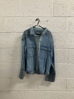 WOMEN'S DESIGNER DENIM JACKET IN BLUE - SIZE L - RRP £188