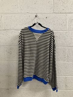 WOMEN'S DESIGNER STRIPED JUMPER IN BLACK MULTI - SIZE M - RRP $98