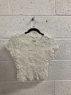 WOMEN'S DESIGNER CROPPED TOP IN IVORY - SIZE M - RRP $98