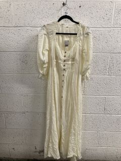 WOMEN'S DESIGNER LONG DRESS IN EGRET IVORY - SIZE S - RRP £128