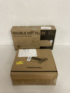 2X ASSORTED ITEMS INCL. DOUBLE CAST-IRON HOT PLATES