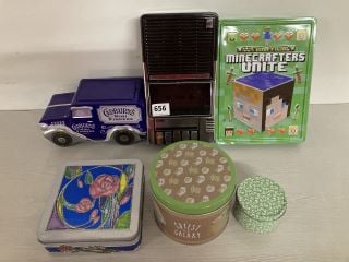 QTY OF ASSORTED VINTAGE COLLECTABLE METAL TINS TO INCLUDE CADBURYS MINI FINGERS