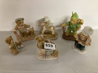 QTY OF ASSORTED VINTAGE COLLECTABLE CHERISHES TEDDIES FIGURINES