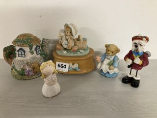 QTY OF ASSORTED VINTAGE COLLECTABLE CHERISHES TEDDIES FIGURINES