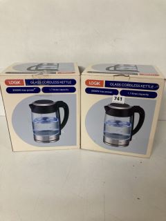 2X LOGIK GLASS CORDLESS 1.7L KETTLE