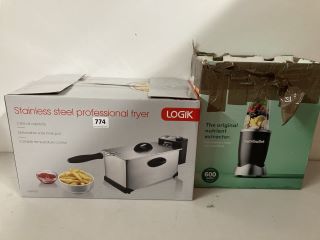 2X ASSORTED ITEMS INCL. LOGIK STAINLESS STEEL DEEP FRYER