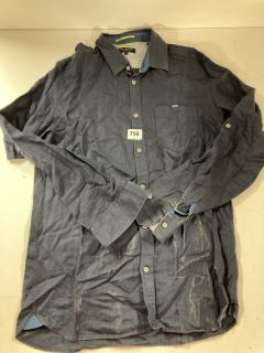 TED BAKER COLLARED SHIRT IN DARK BLUE SIZE 3