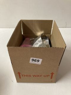 BOX OF ASSORTED ADULT SEX TOYS TO INCLUDE BULLET VIBRATOR MASSAGER (18+ ID REQUIRED)