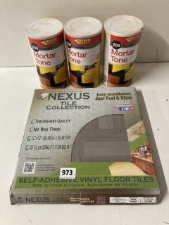 4 X ASSORTED ITEMS TO INCLUDE NEXUS TILE COLLECTION VINYL FLOOR TILES