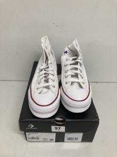 PAIR OF KIDS CONVERSE ALL STAR TRAINERS IN WHITE - SIZE UK 3