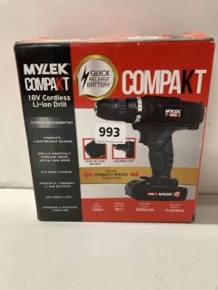 MYLEK COMPAKT 18V CORDLESS LI-ION DRILL