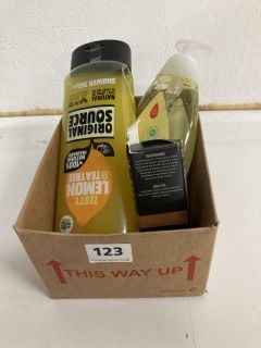 BOX OF ASSORTED BATH PRODUCTS INC ORIGINAL SOURCE LEMON&TEATREE SHOWER GEL