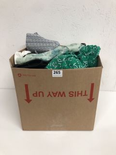 BOX OF ASSORTED CLOTHES INC SHIRTS, JUMPERS