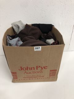 BOX OF ASSORTED CLOTHES INC SHIRTS, HOODIES