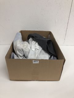 BOX OF ASSORTED CLOTHING INC JACKET, BOOTS