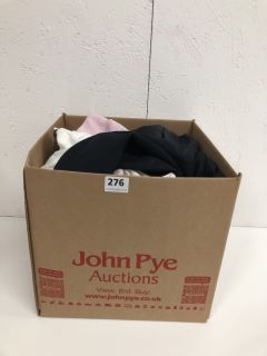 BOX OF ASSORTED CLOTHES INC SHIRTS, HOODIES