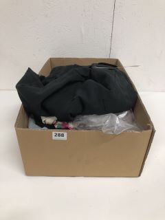 BOX OF ASSORTED CLOTHES INC SHIRT, JEANS