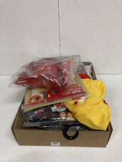 BOX OF ASSORTED ITEMS INC BAYWATCH COSTUME