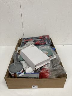 BOX OF ASSORTED ITEMS INC SCISSORS, EXTENSION CORD