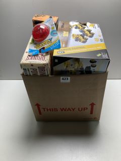 BOX OF ASSORTED TOYS INC DRINKS PONG