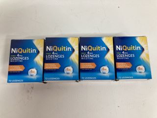 4 X NIQUITIN MINT 4MG LOZENGES NICOTINE 72 PER PACK (EXP 07/2024) (18+ ID REQUIRED)