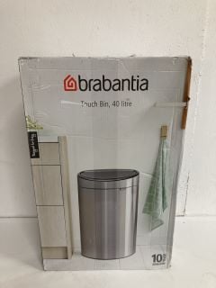 BRABANTIA TOUCH BIN, 40 LITRE SILVER