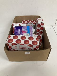 BOX OF ASSORTED ITEMS INC SANITARY TOWELS