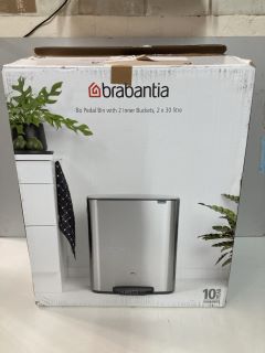 BRABANTIA BO PEDAL BIN WITH 2 INNER BUCKETS, 2 X 30 LITRE