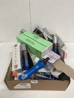 BOX OF ASSORTED ITEMS INC SIMPLE CLEANSING WIPES
