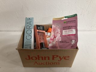 BOX OF ASSORTED ITEMS INC GARNIER SKINACTIVE MOISTURE BOMB