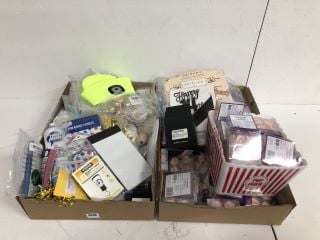 BOX OF ASSORTED ITEMS INC BALLOON WEIGHTS, RAFFLE/BINGO TICKETS