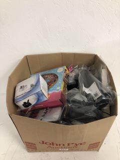 BOX OF ASSORTED ITEMS INC PHONE CASES