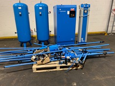 HYDROVANE PRO HV22 COMPRESSOR MODEL V22ACE10-4035S600 SERIAL NUMBER V22-002445-2111 WEIGHT 550 KG MEASUREMENTS HIGHT 157CM X WIDTH 70CM DEPTH 90CM TO INCLUDE 2 X RECEIVER TANKS