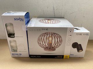 3 X ASSORTED LIGHTS TO INCLUDE SAXBY LIGHTING PALIN 1 LIGHT WALL SPOT LIGHT: LOCATION - BR6