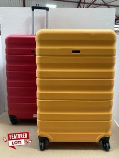 JOHN LEWIS & PARTNERS LARGE HARD SHELL SUITCASE IN YELLOW TO INCLUDE JOHN LEWIS & PARTNERS LARGE HARD SHELL SUITCASE IN RED: LOCATION - AR2